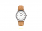 Preview: Wundrwatch Silver Caramel Suede Einzeigeruhr