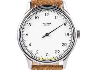 Wundrwatch Silver Caramel Suede Einzeigeruhr Zifferblatt