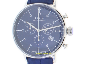 Ruhla Chronograph im Bauhausstil 91205 Zifferblatt blau