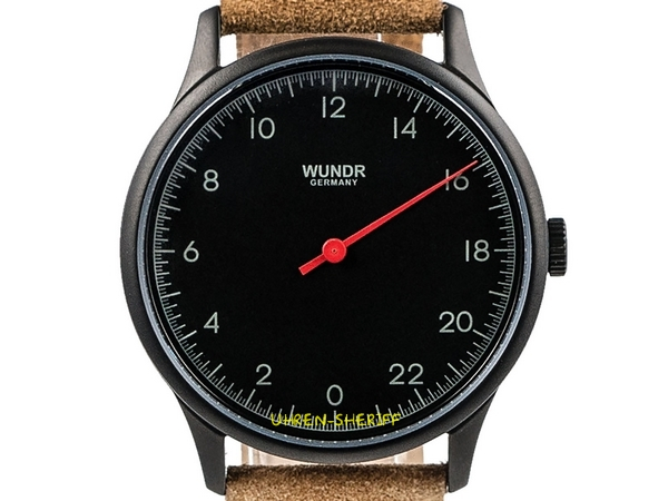 Wundrwatch Silver Caramel Suede Einzeigeruhr Zifferblatt