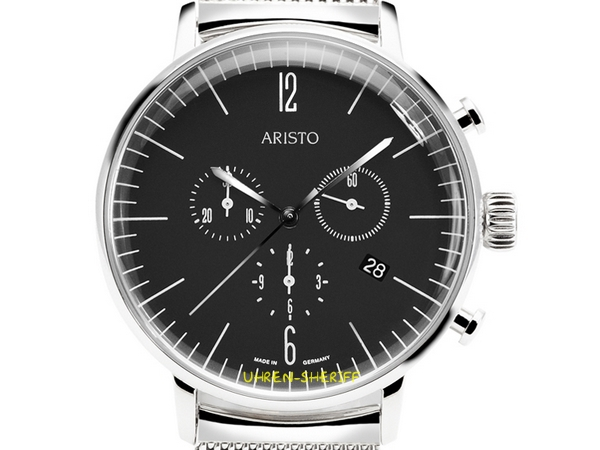 Aristo Bauhaus Chrono 4H151 schwarzes Zifferblatt